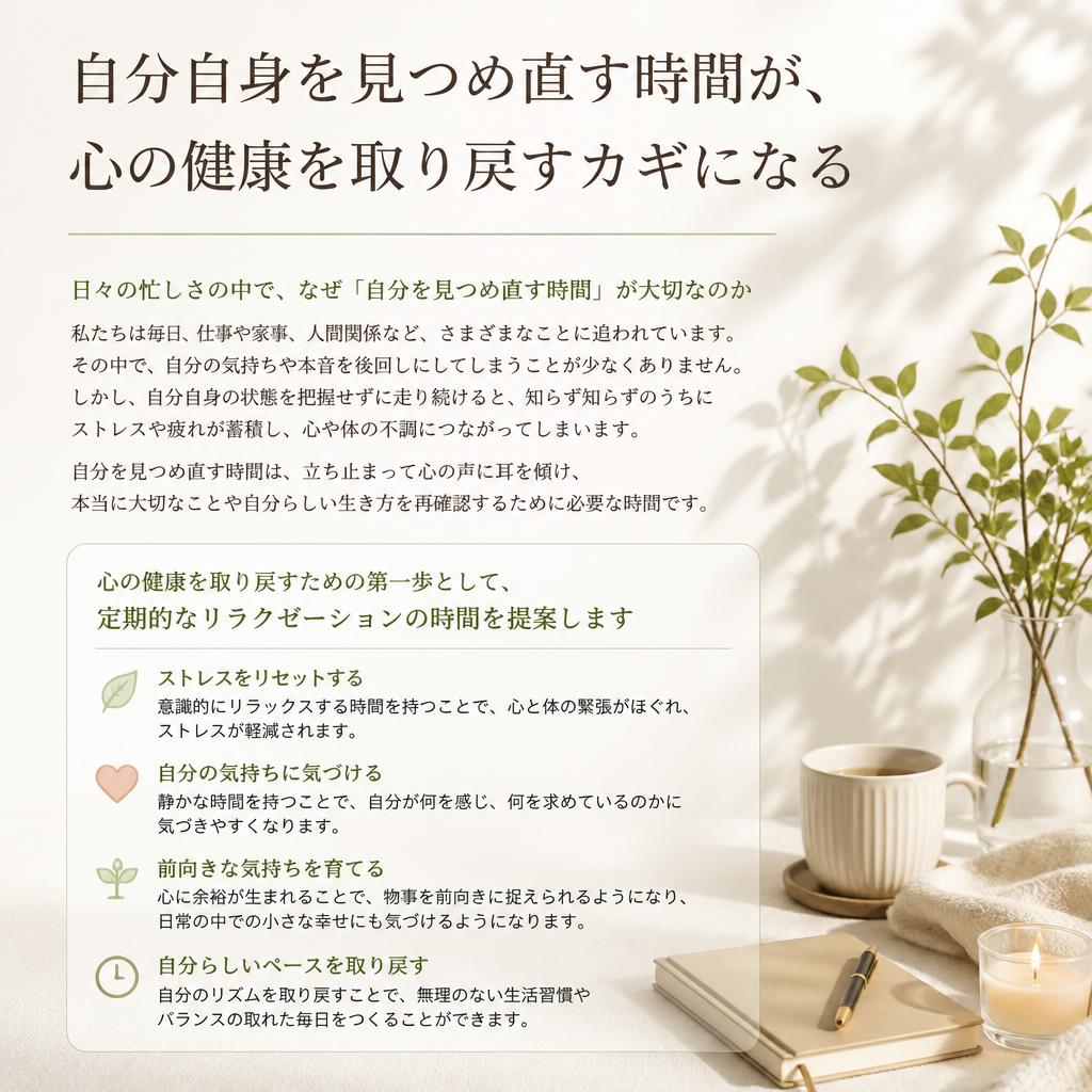 癒される時間を持つ重要性