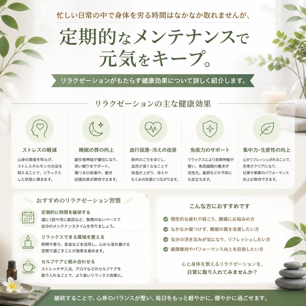 身体メンテナンスの重要性